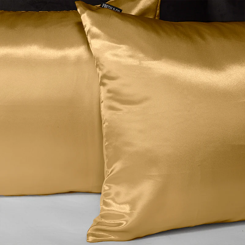 Kussenslopen Silk Satin Goud: 2-PACK