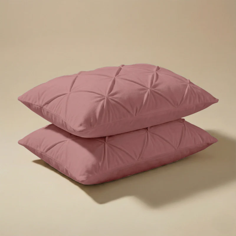 2-PACK: Kussenslopen Velvet Pintuck - Roze