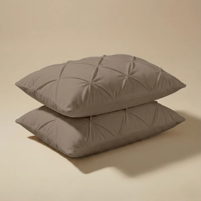 2-PACK: Kussenslopen Velvet Pintuck - Taupe