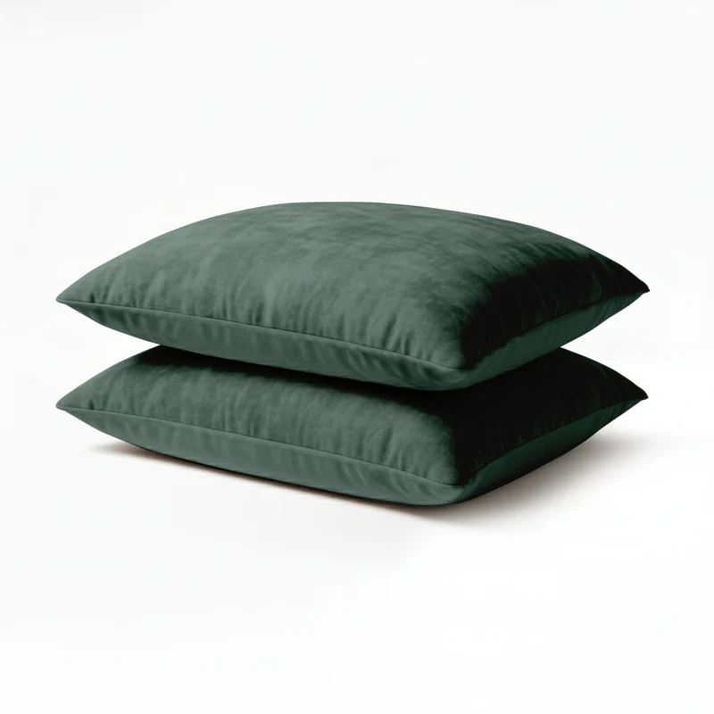 2-PACK Velvet Kussensloop - Donkergroen