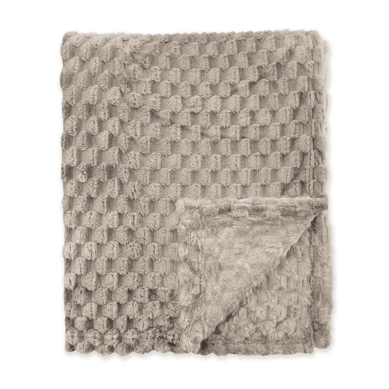 Bedsprei Fluffy Dots - Taupe