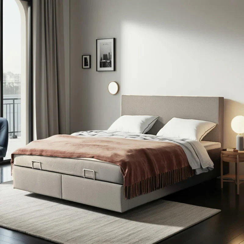 Boxspring Julia met opbergruimte - Beige - Image 3