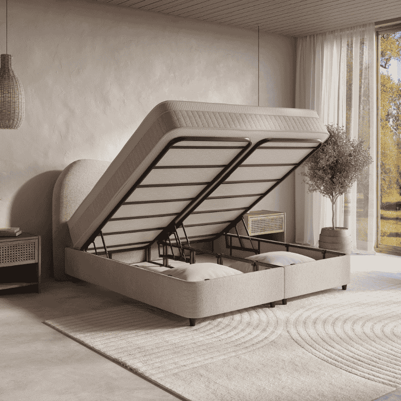Boxspring met Opbergruimte - Arcus - Beige - Image 4