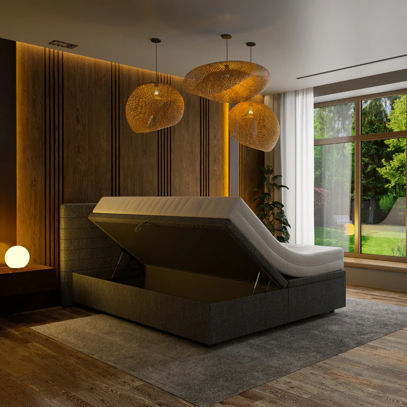 Boxspring met Opbergruimte Hotel Elegance - Antraciet - Image 4