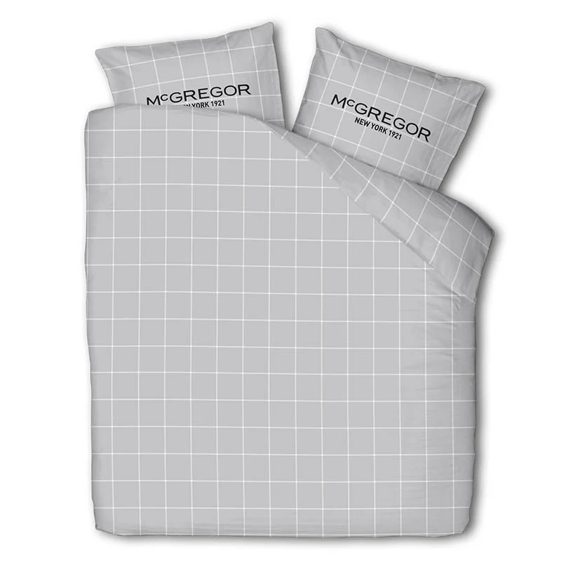 Dekbedovertrek McGregor - Katoen-Flanel - Gray Grid.