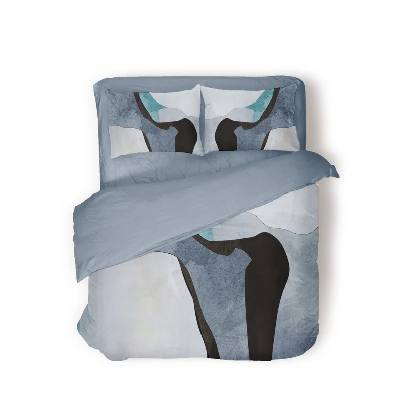 Dekbedovertrek Percale Katoen - Abstract Marble - Blauw - Image 2