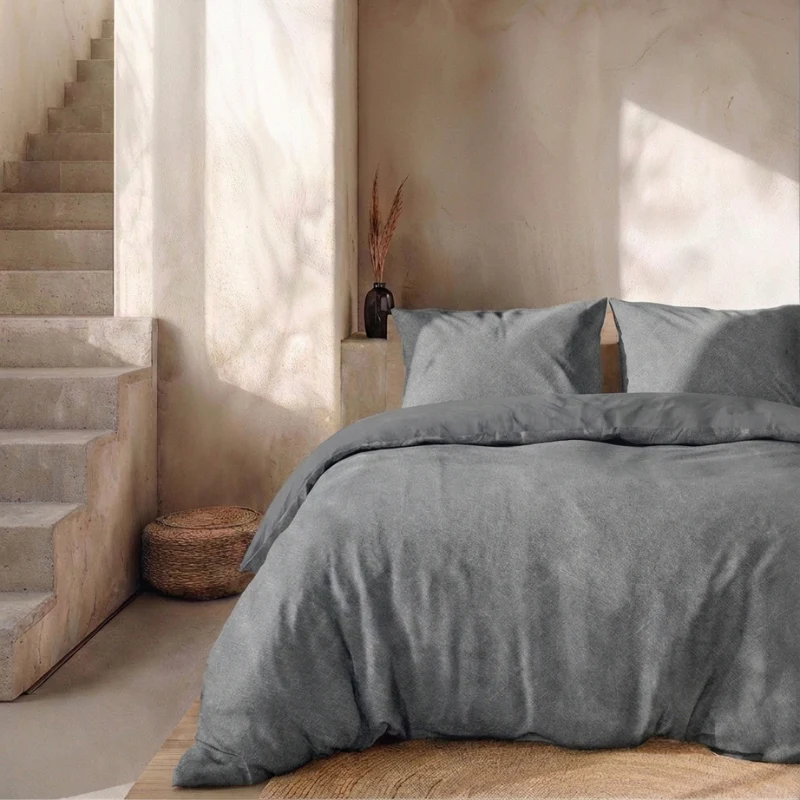 Dekbedovertrek Percale Katoen - Stonewash Grey