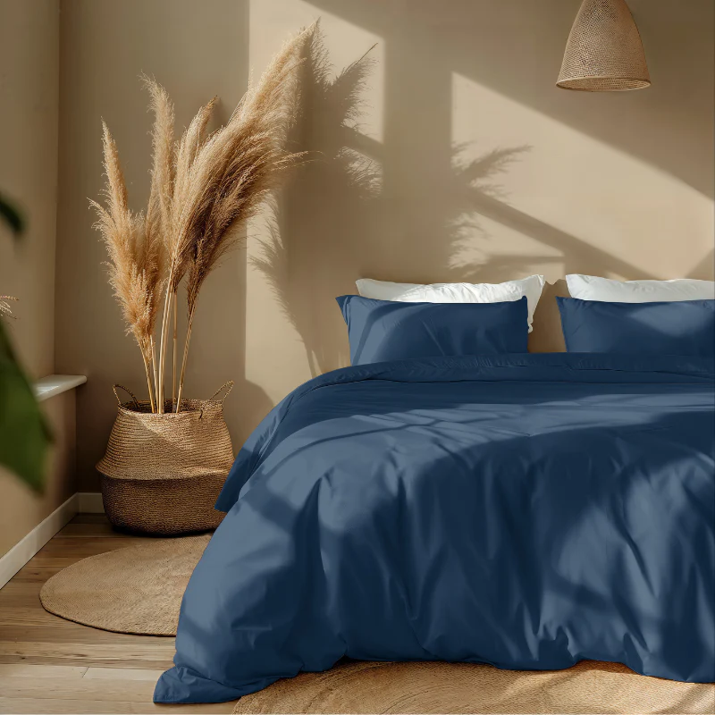 Dekbedovertrek Percale-Katoen - Uni - Navy