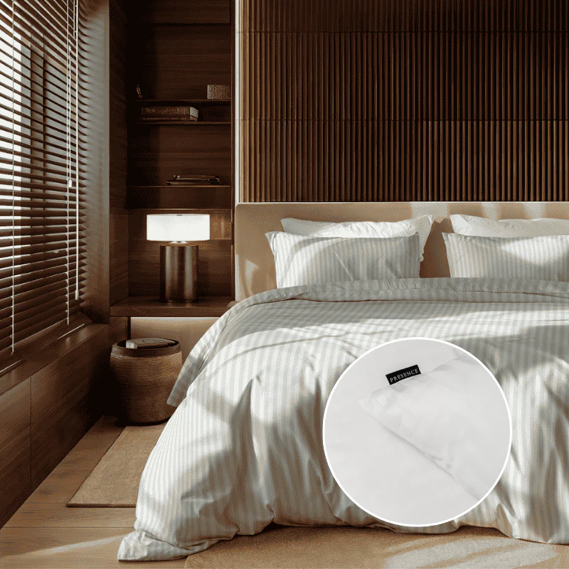 Dekbedovertrek Katoen-Satijn - Satijnstreep - Wit - Image 8