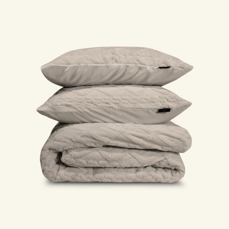 Dekbedovertrek Teddy Jacquard - Taupe/Grijs - Image 6