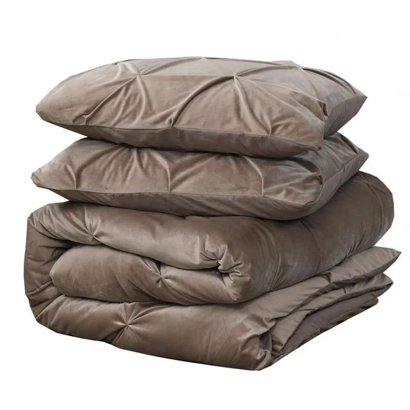 Dekbedovertrek Velvet Pintuck - Taupe - Image 4