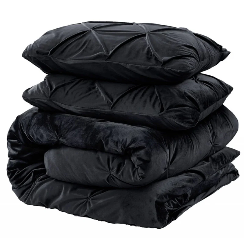 Dekbedovertrek Velvet Pintuck - Zwart - Image 5