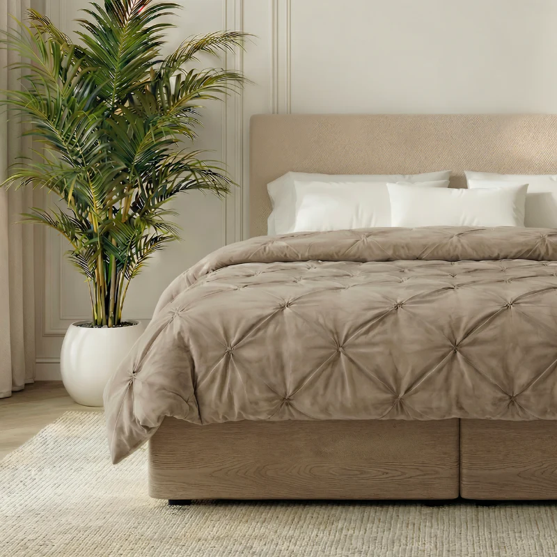 Easy Dekbed Diamond Pintuck - Licht Taupe - Image 4