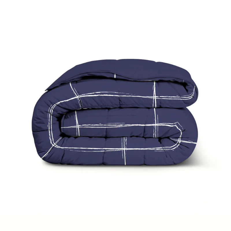 Easy Dekbed Zonder Overtrek - Scribble Squares - Navy - Image 3