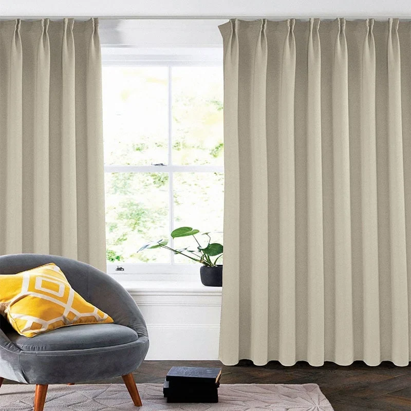 Gordijnen met Linnen Look - Haken of Ringen - Beige - Image 4