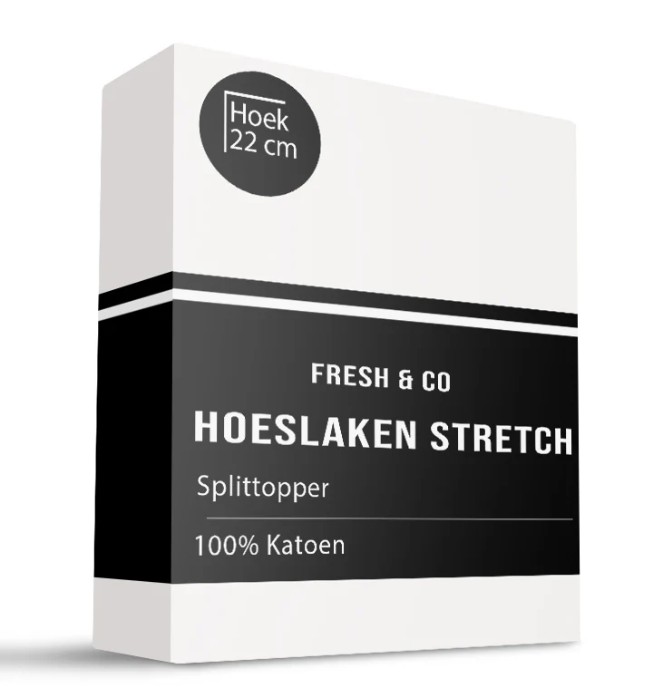 Splittopper Hoeslaken - Katoen Jersey Stretch - Wit