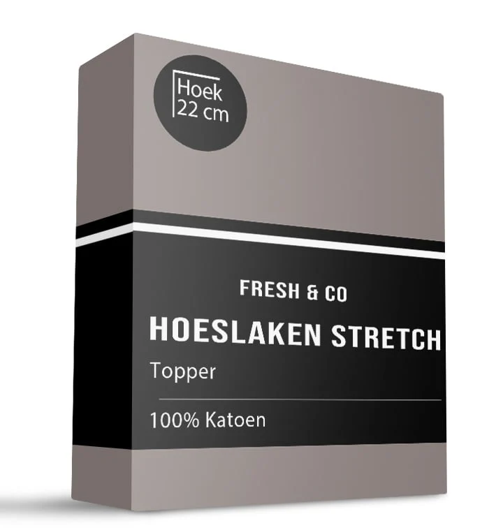 Topper Hoeslaken - Katoen Jersey Stretch - Taupe