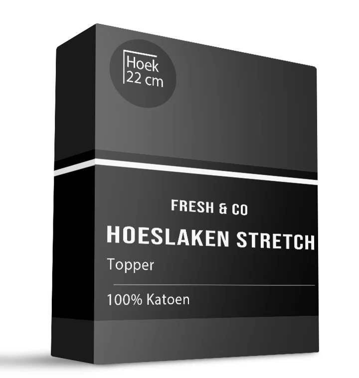 Topper Hoeslaken - Katoen Jersey Stretch - Zwart