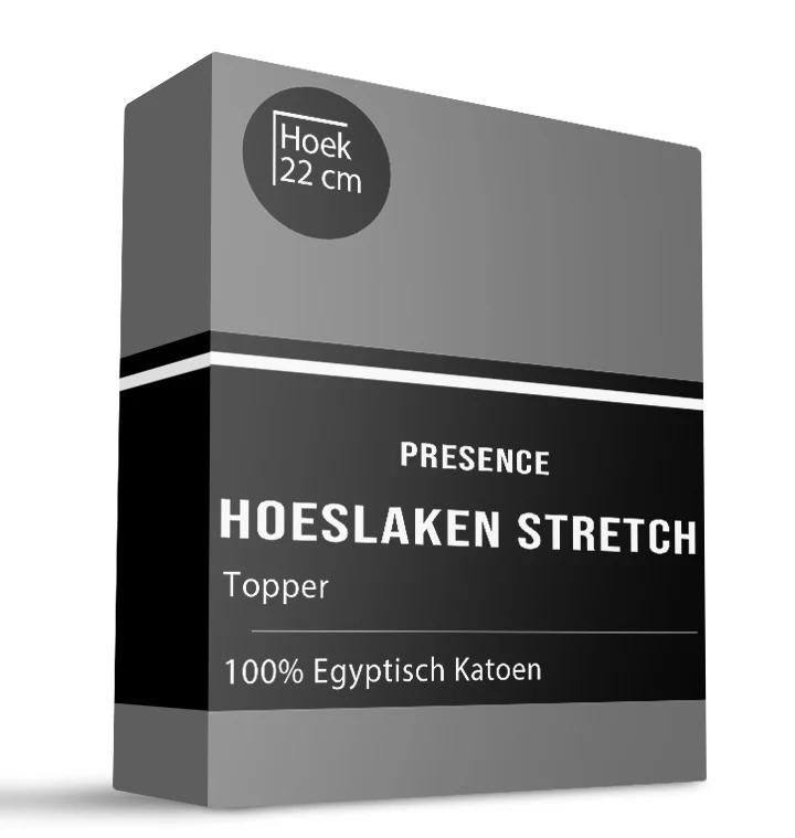Topper Hoeslaken - Egyptisch Katoen Jersey Stretch - Grijs