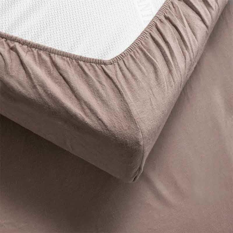 Topper Hoeslaken - Katoen Flanel - Taupe - Image 4