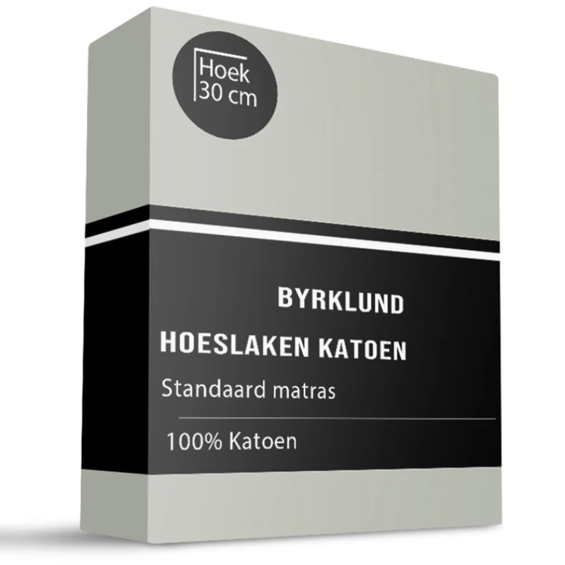 Hoeslaken Katoen - Grijsgroen