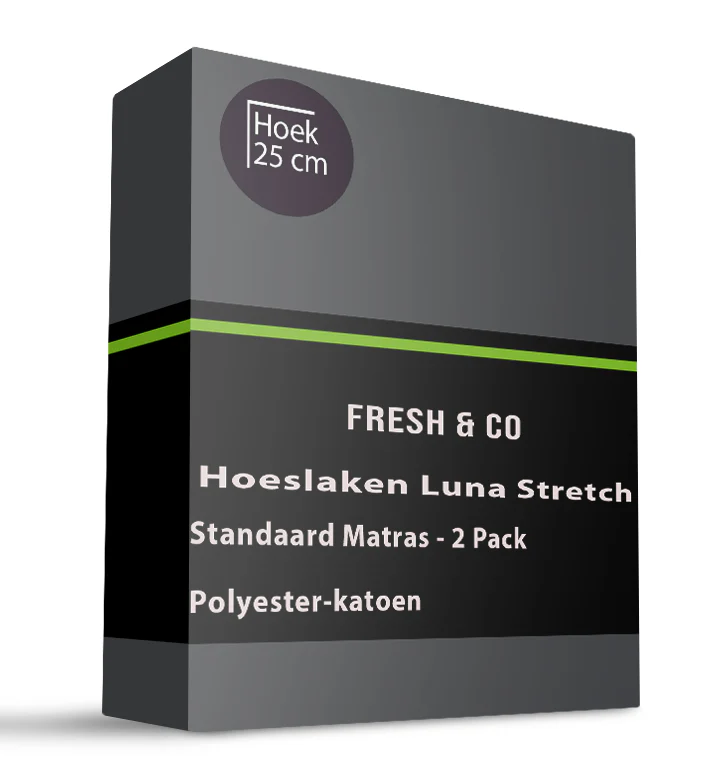 Hoeslaken - Luna Stretch - 2-PACK - Antraciet