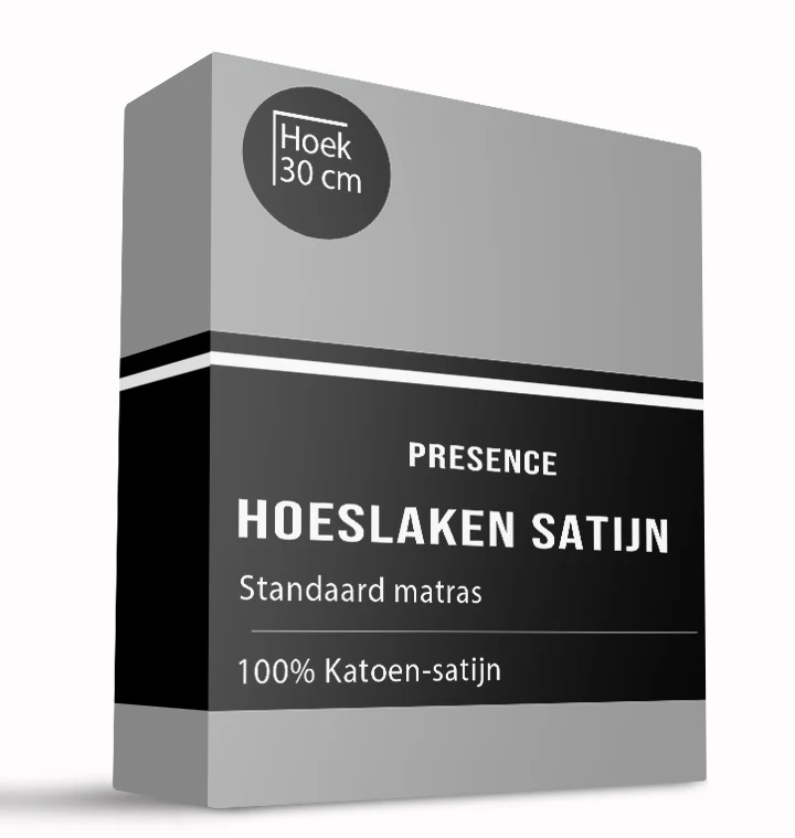 Hoeslaken - Katoen Satijn - Zilver