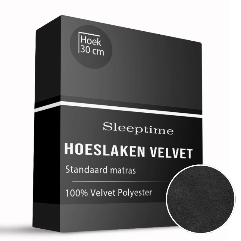 Hoeslaken - Velvet - Zwart