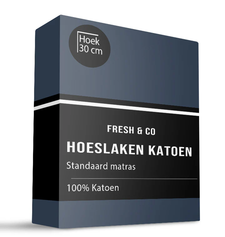 Hoeslaken -  Katoen - Navy