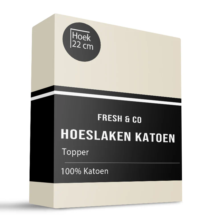Topper Hoeslaken - Katoen - Creme