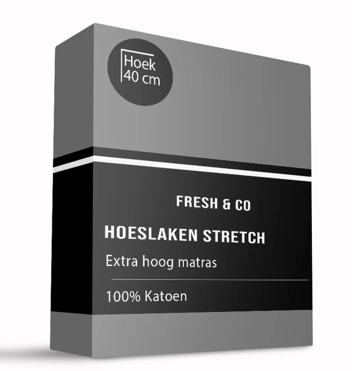 Hoeslaken - Katoen Jersey Stretch - Extra Hoog - Zilver grijs