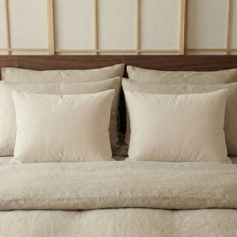 Kussenslopen Percale Katoen: 2-PACK - Beige