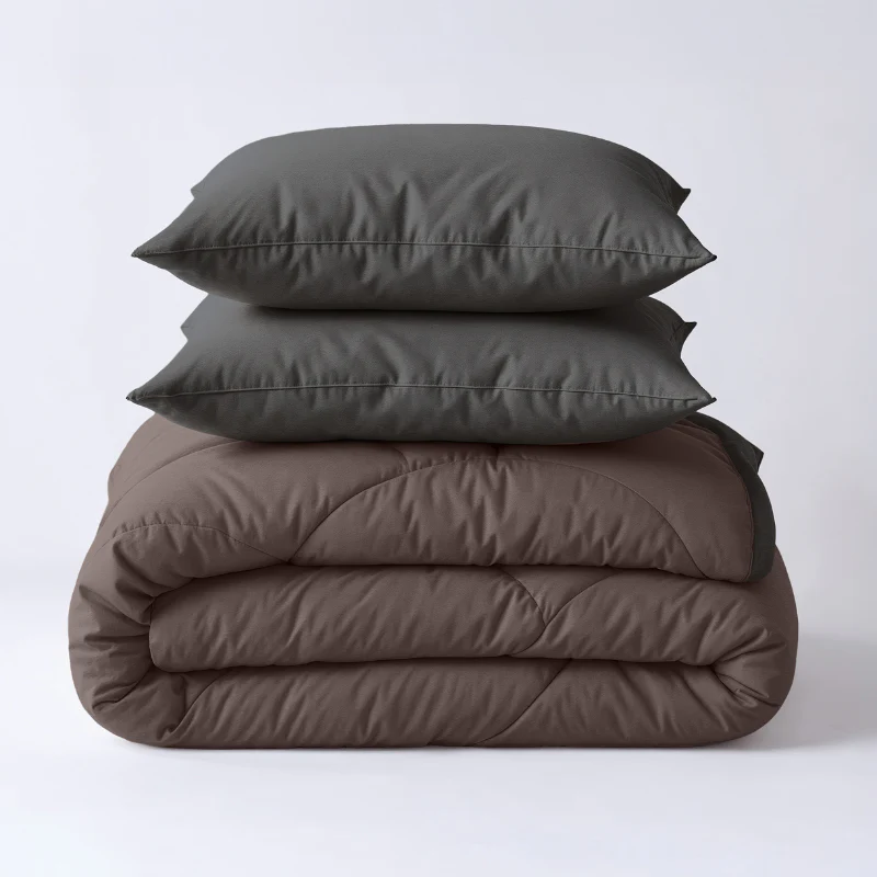 Lazy Dekbed Zonder Overtrek - Double Face - Bruin/Antraciet - Image 8