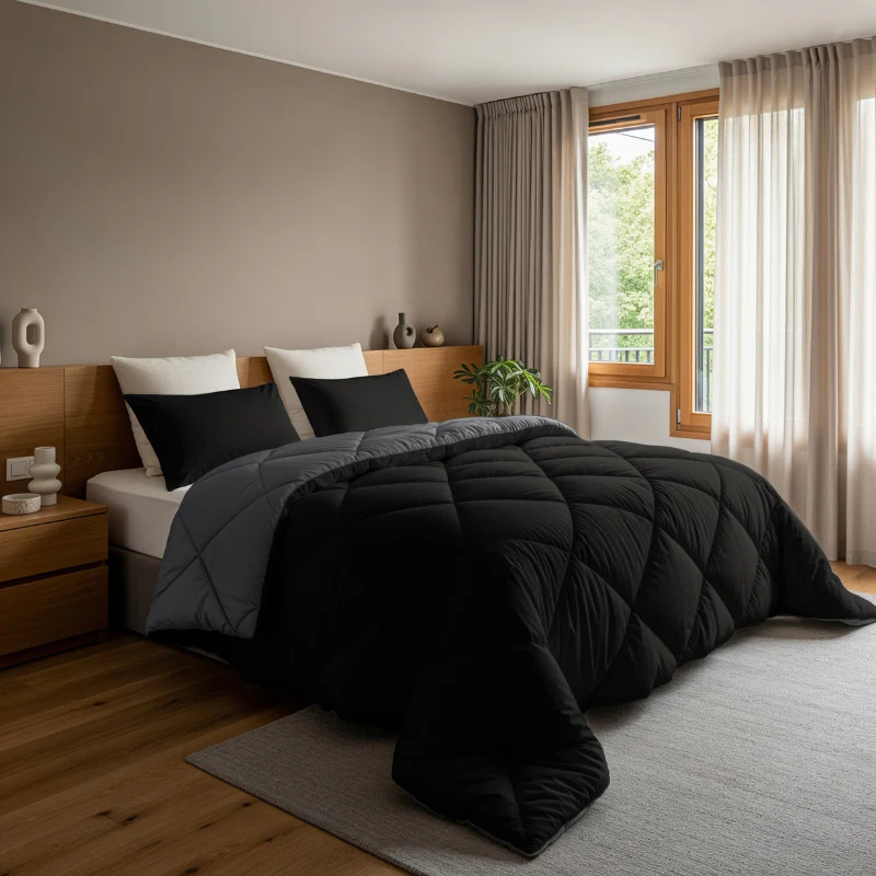 Lazy Dekbed Zonder Overtrek - Zwart/Antraciet - Image 10
