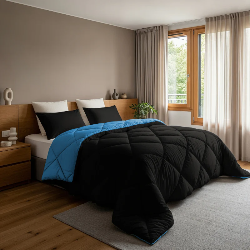 Lazy Dekbed Zonder Overtrek - Zwart/Blauw - Image 5