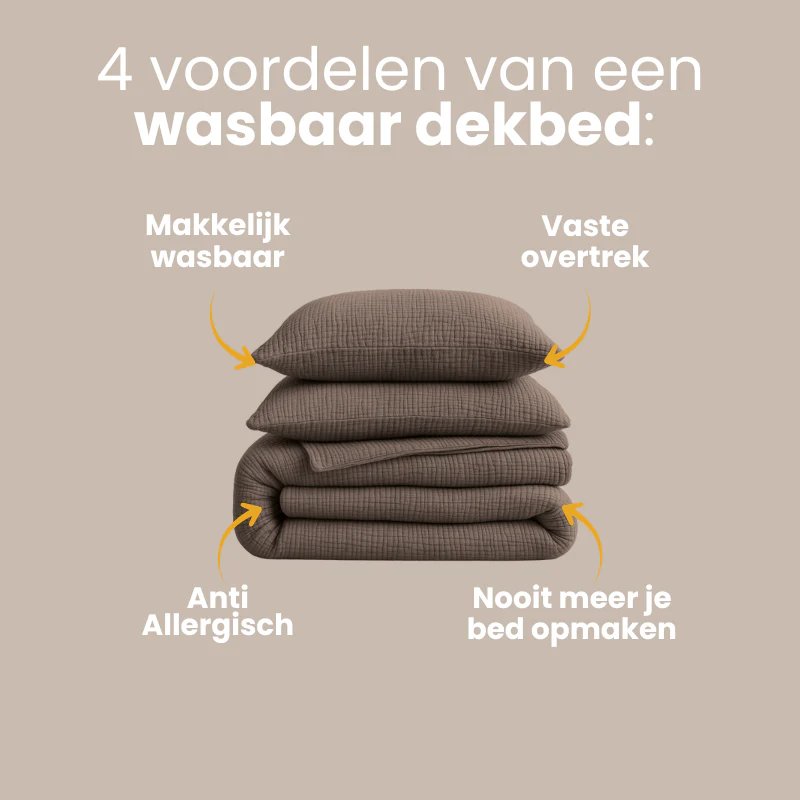 Lazy Dekbed Zonder Overtrek - Katoen Mousseline - Donker Taupe - Image 8