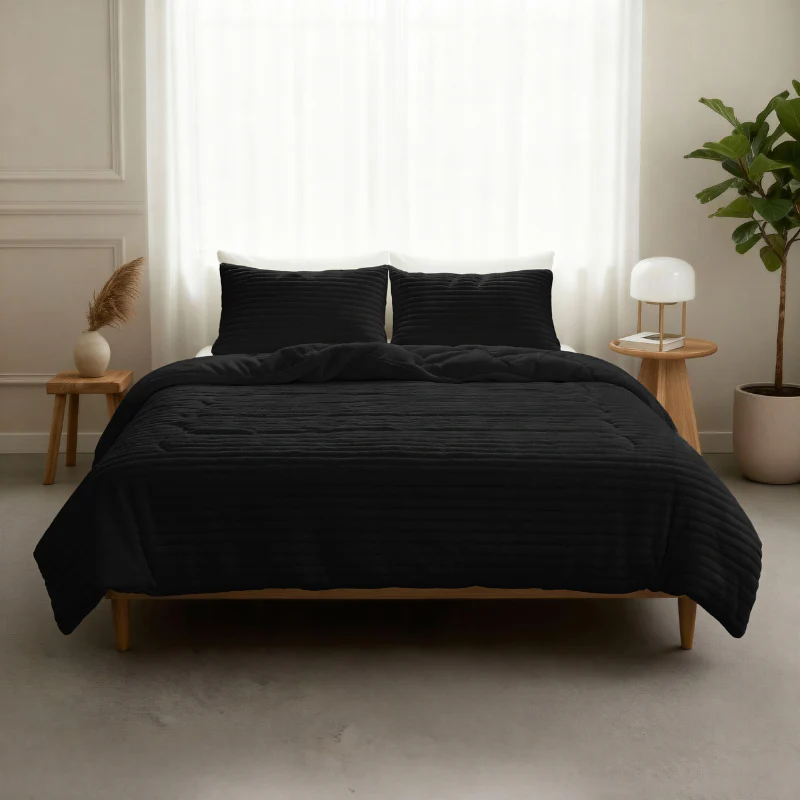 Lazy Dekbed Zonder Overtrek - Teddy Rib - Zwart - Image 10