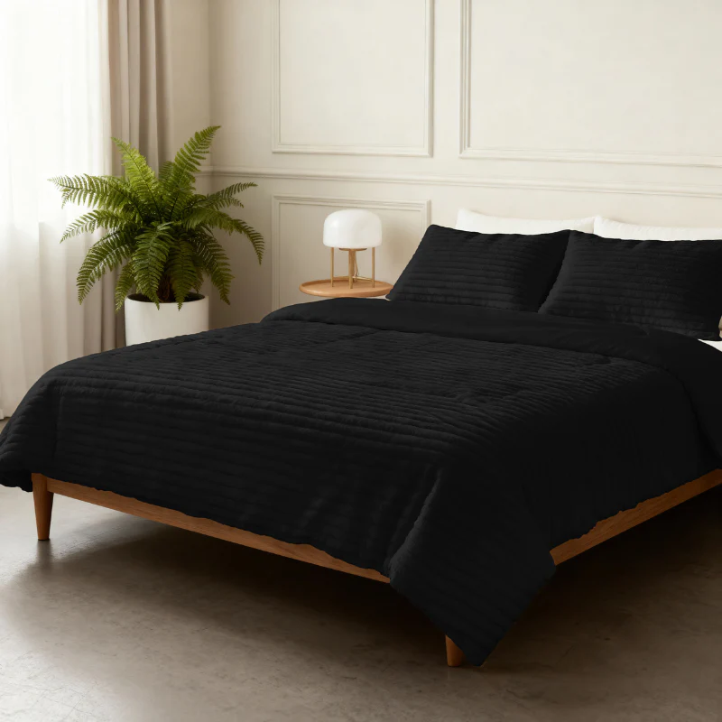 Lazy Dekbed Zonder Overtrek - Teddy Rib - Zwart - Image 11