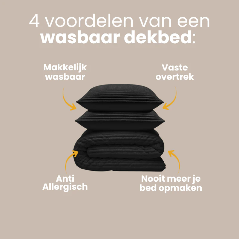 Lazy Dekbed Zonder Overtrek - Teddy Rib - Zwart - Image 2