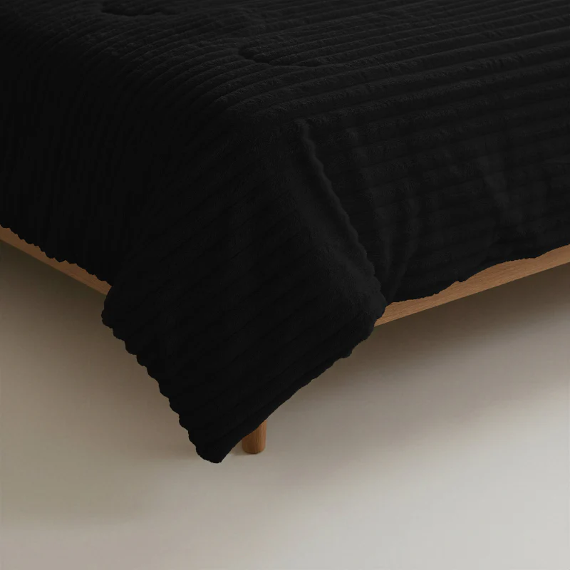 Lazy Dekbed Zonder Overtrek - Teddy Rib - Zwart - Image 8