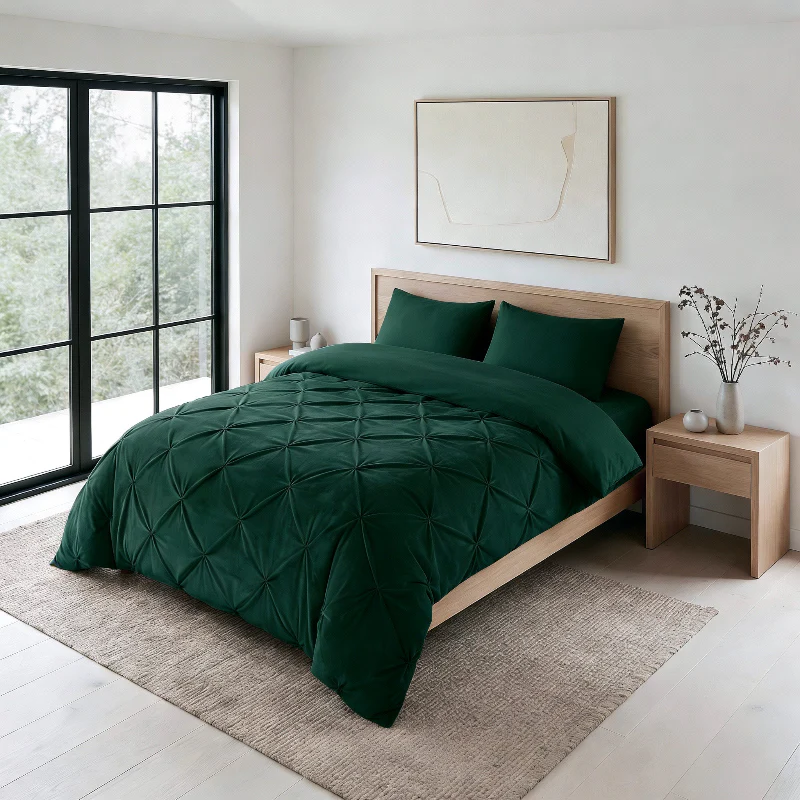 Lazy Dekbed Zonder Overtrek - Velvet Pintuck - Groen - Image 2