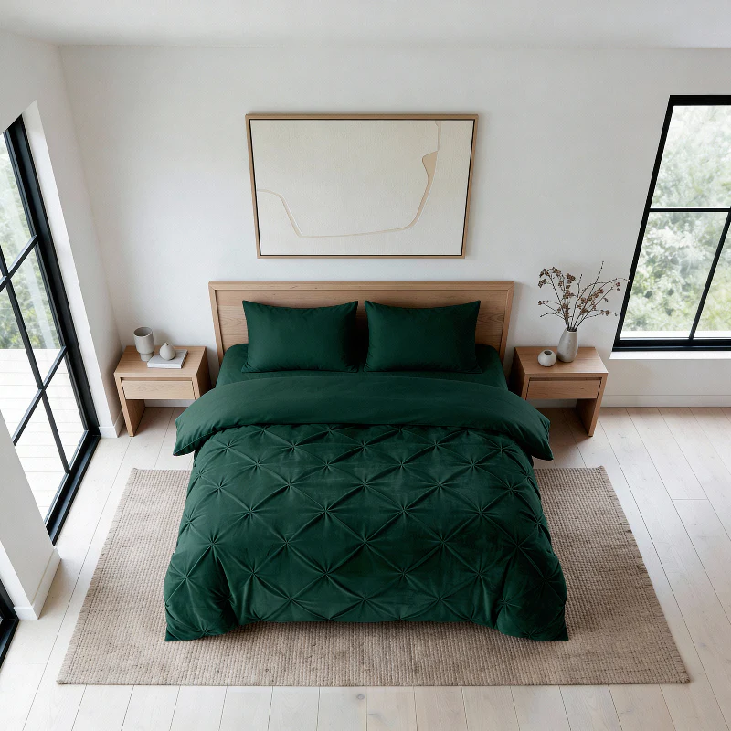 Lazy Dekbed Zonder Overtrek - Velvet Pintuck - Groen - Image 3