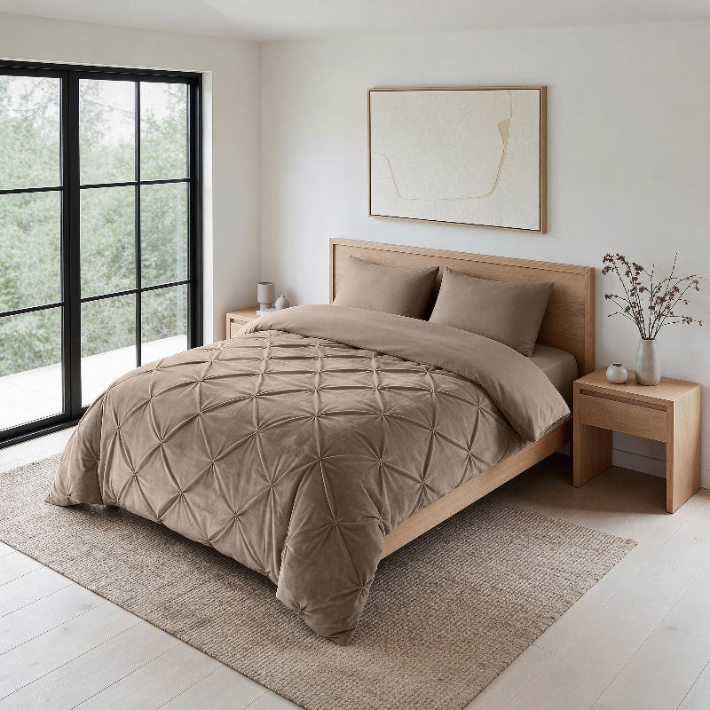 Lazy Dekbed Zonder Overtrek - Velvet Pintuck - Taupe - Image 2