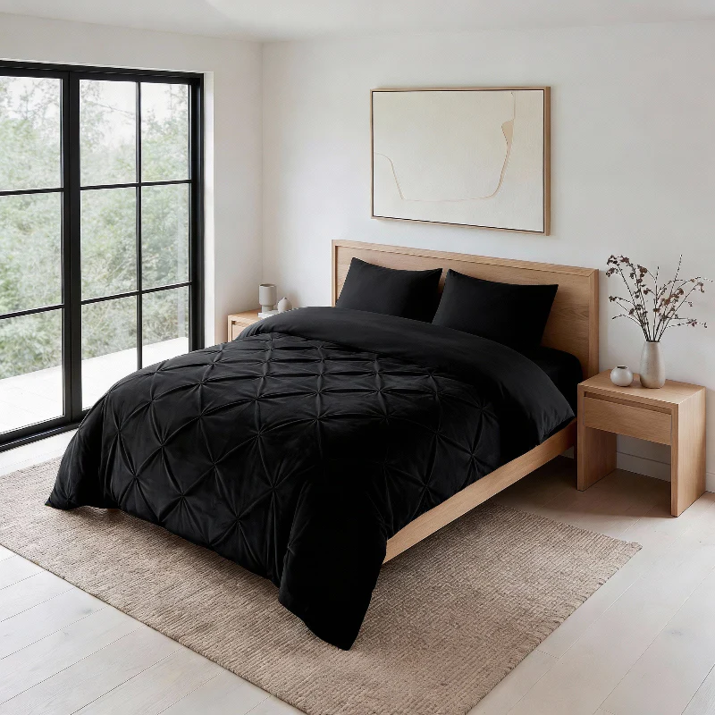 Lazy Dekbed Zonder Overtrek - Velvet Pintuck - Zwart - Image 6