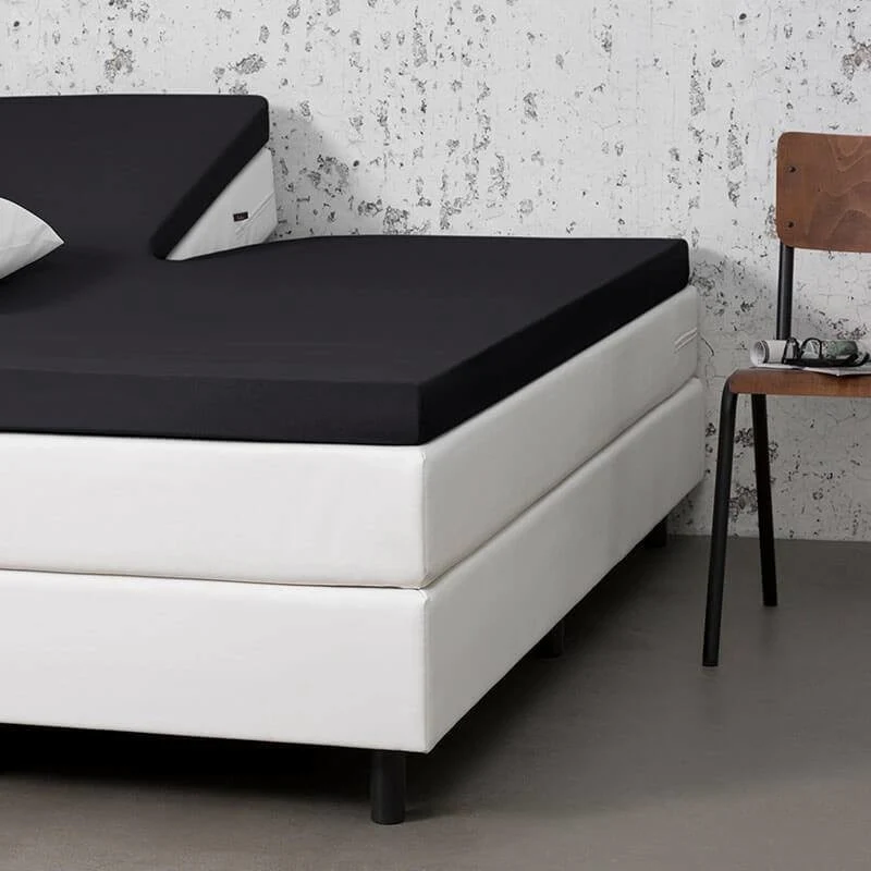 Splittopper Hoeslaken - Jersey Stretch - Zwart