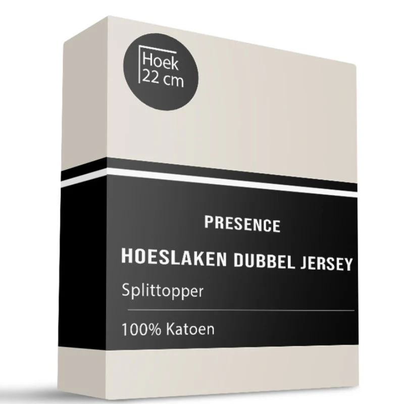 Splittopper Hoeslaken - Katoen Dubbel Jersey - Creme