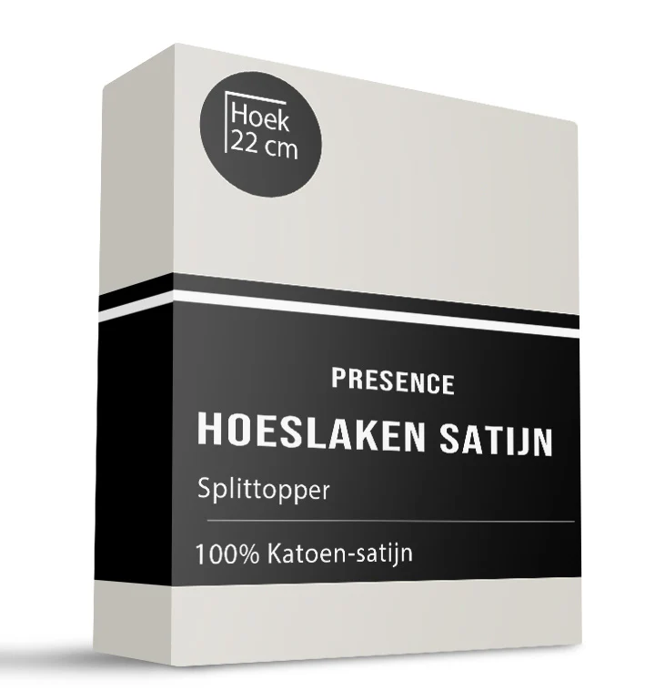 Splittopper Hoeslaken - Katoen Satijn - Creme
