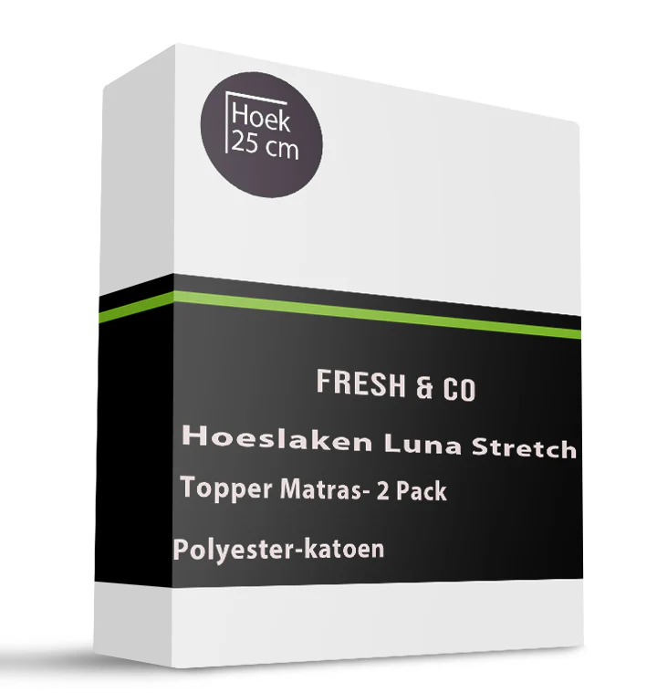 Topper Hoeslaken - Luna Stretch - 2-PACK - Wit