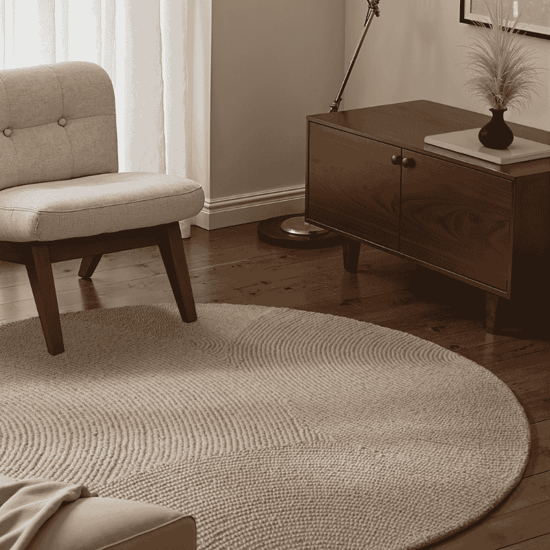 Vloerkleed Eleni Rond - Beige