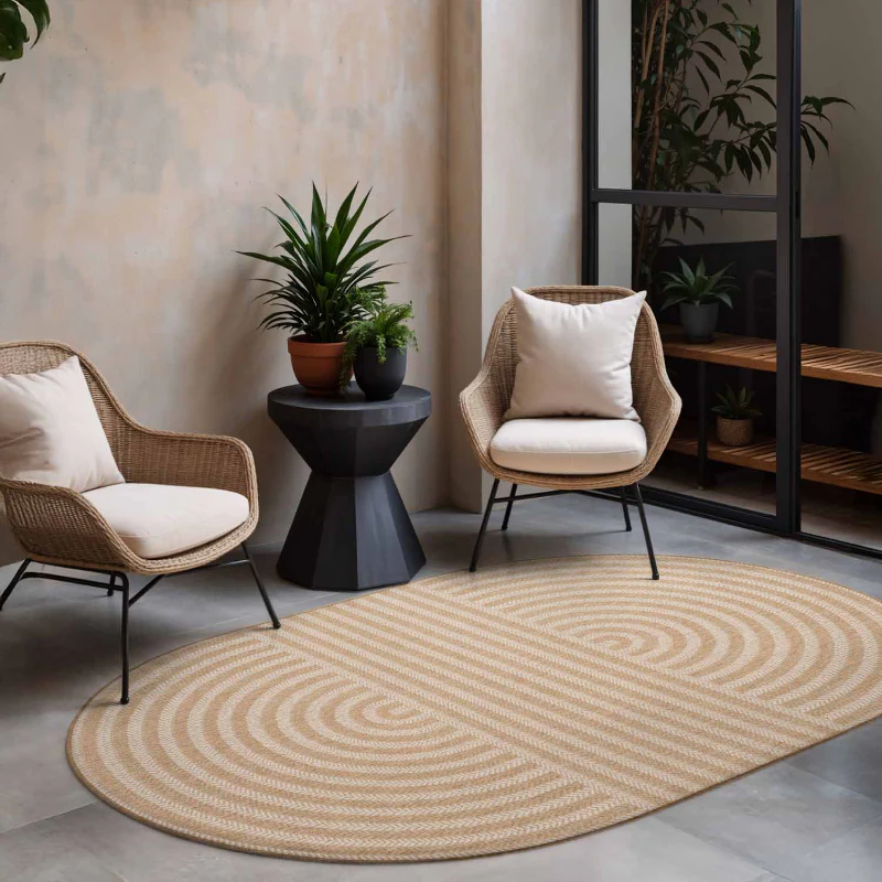 Vloerkleed Woodfield Ovaal - Jute wit